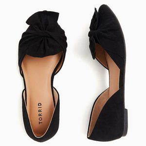 Torrid 7 8 11 12 Wide Shoes Flats Black Bow SlipOn